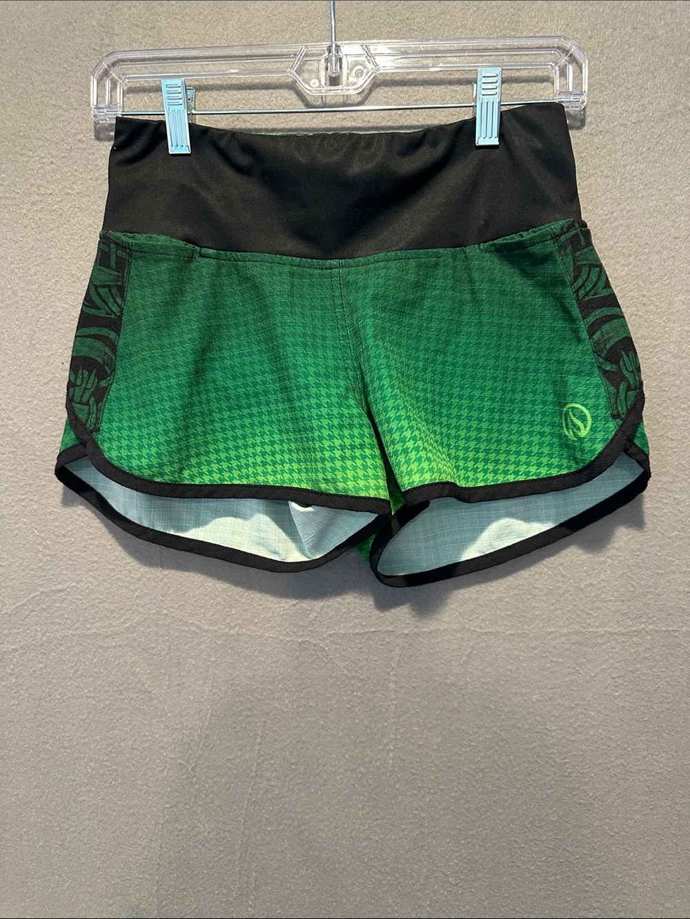 INKnBURN Green and Black Gradient Athletic Shorts